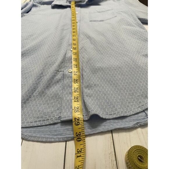 Banana Republic Light Blue Wht Design‎ Button Down Shirt Size L Long Sleeve - Picture 4 of 8